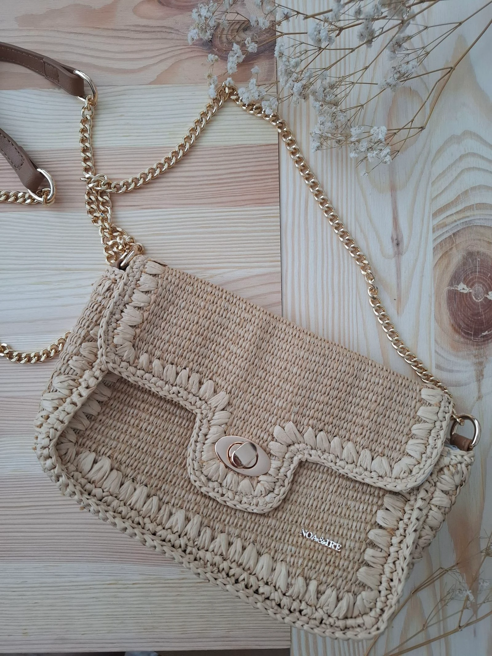 🤎 Sac à main bandoulière effet paille / jute – bohème chic – neuf